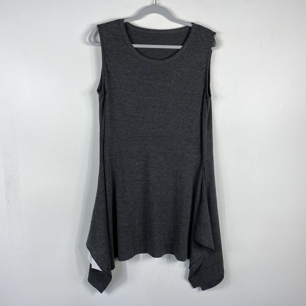 Mordenmiss Size XL Handkerchief Hem Mini Tank Dress Gray Cotton Blend